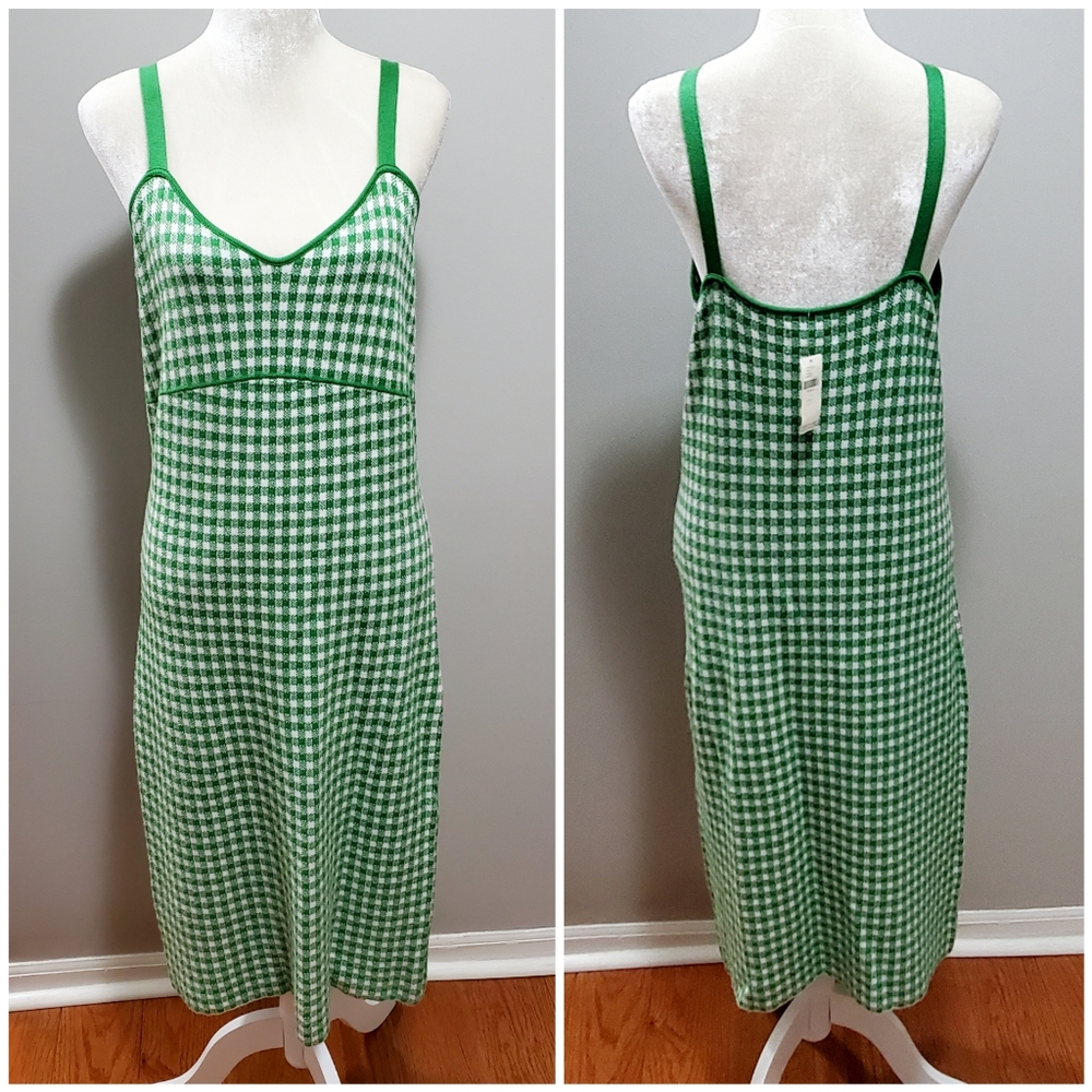 NWT Anthropologie Gingham Knit mini Dress